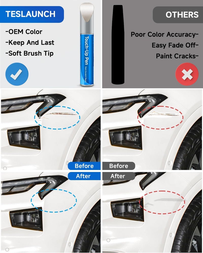 RSACET UG White Platinum Metallic Touch Up Paint Compatible with Ford Exact Match Touch Up Paint Car Scratch Repair - Image 2